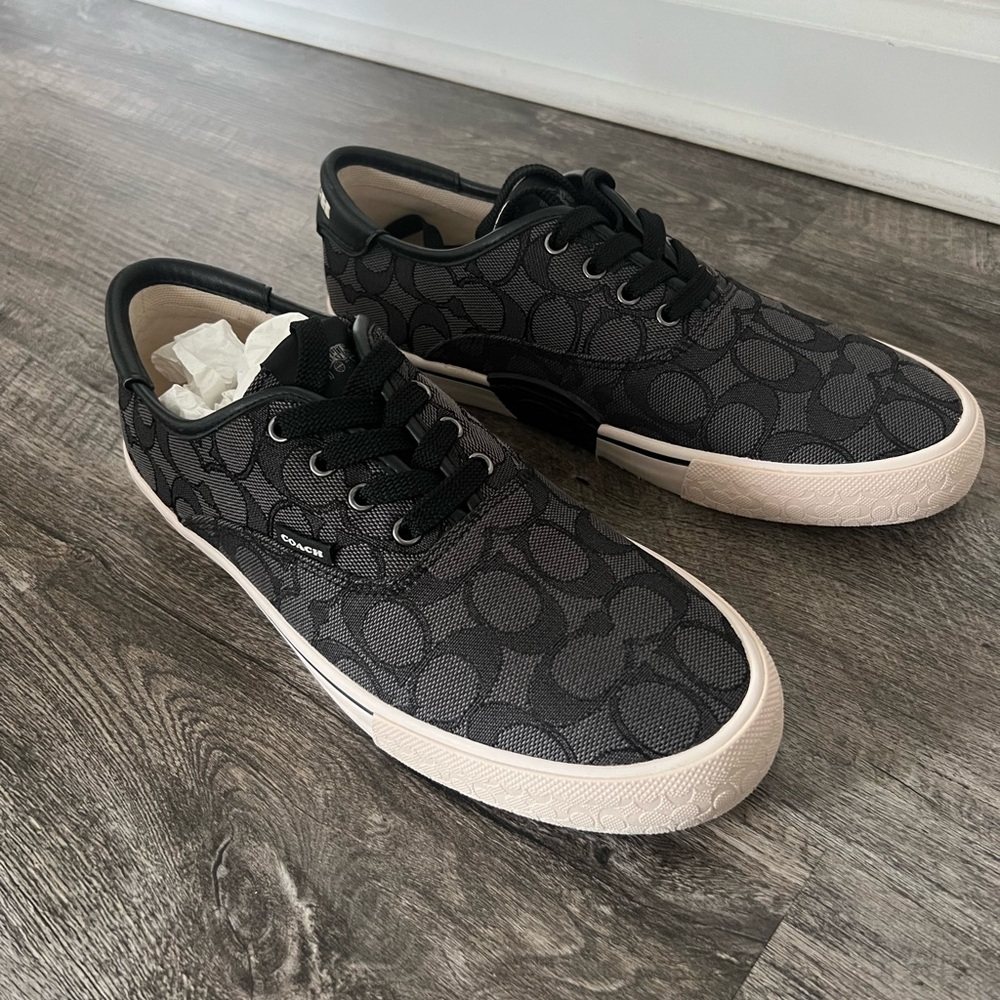 Coach Black and Cream Signature Sneakers